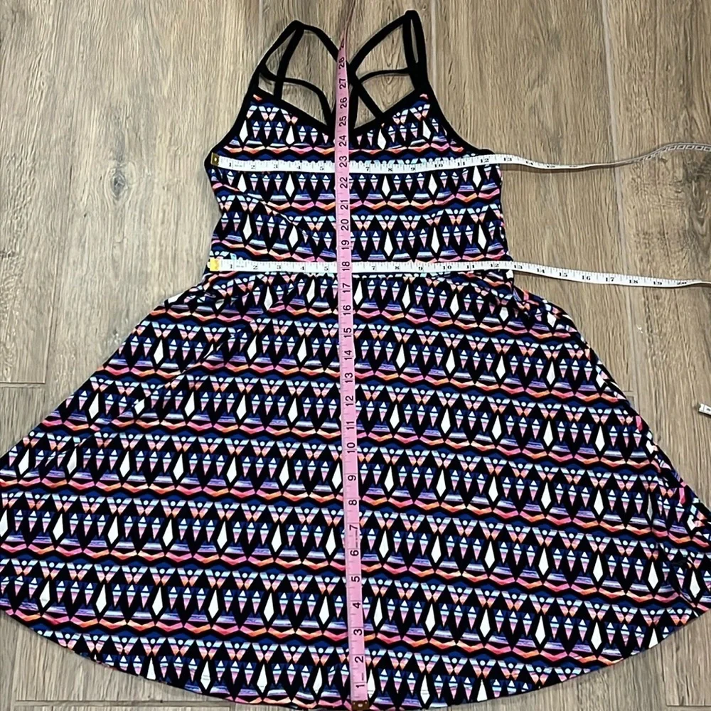 Vintage Y2K Pink Dress Victoria Secret Skater Aztec Print Flowy Mini Midi 90’s
